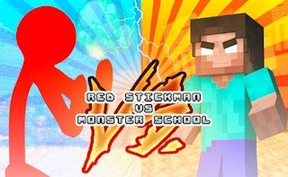 Red Stickman vs Monster School